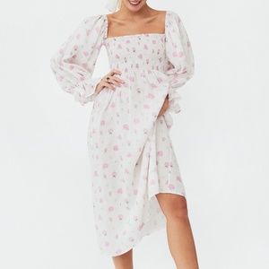 NWT Sleeper "Atlanta" Linen Dress in Roses